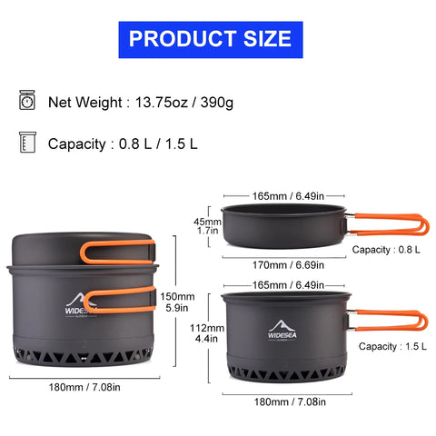 Camping Pots Set 2.3L