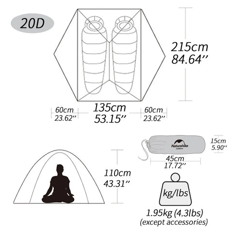 Naturehike Ultralight Waterproof  Star River Tent - 2 Person